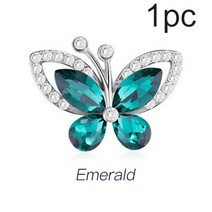 1/5pc 천사 나비 라인 석 공예 보석 결과 액세서리 부품 브로치 장식 자기 접착제 바느질, 21 Emerald 1pc