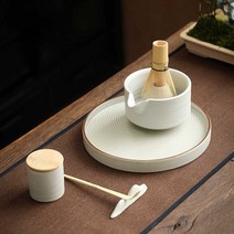말차 거품 그릇 세트 차 일본식 컵 도구 패키지 티, 화이트 말차 그릇 7종 세트