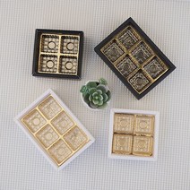 아이팩 초콜릿 상자 투명 박스 사이즈: 200X80X35mm / 80X80X37mm / 136X95X41mm, 6구화이트상자+골드트레이, 100개