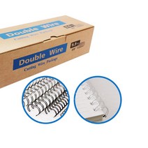 팬시로비 제본용 더블 와이어링 WIRE RING 3:1/8mm 1갑 100개입 트윈링 흑색/백색, 흑색