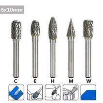 파일 로타리 버 텅스텐 카바이드 밀링 커터 더블 컷 그라인딩 헤드 목재 금속 조각 도구, 5개 set