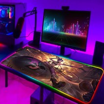 게이밍 의자리그 오브 레전드 컴퓨터 매트 RGB 마우스 게임 패드 Pc 액세서리 게이머 키보드 애니메이션, 16 HC006631_01 250x350x3mm