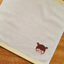 [코튼알리오]옐로라인 캐릭터 어린이집고리손수건 5장, B_구슬양갈래여아 5장