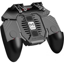 모바일 게임컨트롤러 w/ L1R1 L2R2 Triggers [ 6 Finger ] PUBG/COD 컨트롤러 w/쿨링팬 & 1200mAh Power Bank 게이밍 그립 조이스틱, PUBG Controller with Cooling F