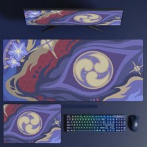 마우스 장패드 감우/호두/라이덴 쇼군/소/카미사토 아야카 게임캐릭터 무늬 노슬립 방수 게이밍 롱패드 사무실 대형 컴퓨터 테이블 매트 선물용, 900*400*3mm, ABB_라이덴 쇼군