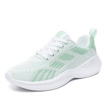 온에어 조명 라이트 새로운 가벼운 여성 운동화 통기성 메쉬 슬립 온 플러스 Eur 35-42, 02 whitegreen_08 42