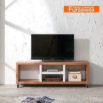 퍼스웰 이동식1200 바퀴형 거실장TV장 1단책장YB_025, 멀바우