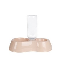 펫 고양 반려견 애견 냥이 그릇 애완용 이 밥그릇 소형, 스몰 사이즈, 02 핑크색더블+물병350ml