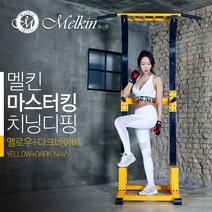 멜킨스포츠 마스터킹 치닝디핑 실내 철봉 기구 가정용 턱걸이 운동 딥스 풀업 바 홈짐 홈트레이닝, 마스터킹 (방문설치), 옐로우+다크네이비