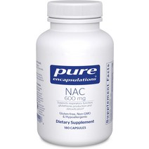나우푸드 nac 영양제 NACC nacl Pure Encapsulations NAC 600 mg - N-Acetyl Cysteine Supplement for Lung Health, [03] 180.0인분 (1팩)