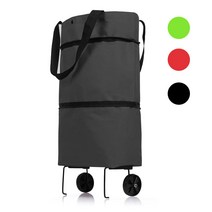 휴대용 접이식 장바구니 캐리어 쇼핑카트 바퀴달린 장바구니 시장가방, 초록, 1개