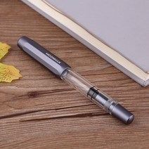 Moonman MAJOHN T1 아크릴 그레이 & 메탈 피스톤 만년필 알루미늄 합금 파인 0 5mm 대용량 펜 비즈니스, 01 Only One Pen