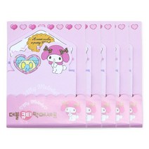 산리오 캐릭터즈 다이컷 점착메모지 1세트(5입), 핑크마이멜로디