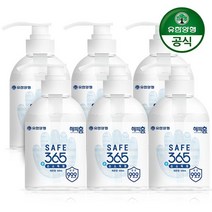 [유한양행] 해피홈 세이프365 순 손소독제 500ml x 6개, 없음, 상세설명 참조