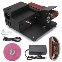 벨트 샌더 샌딩기 전동 사포 연마기 30MM 벨트 그라인딩 머신 벨트 그라인더 미니 전기 샌더 DIY 연마 머신 커터 엣지 샤프너, 04 Set3