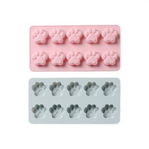 두빵펫 강아지 간식 만들기 틀 모양틀 재료 키트 발바닥 실리콘 몰드 우유껌, 그레이, 1개