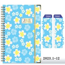 양장 PDS 다이어리 노트북 주간 월간 사무실 의제 주최자 시간 관리 개인 예약 저널 Computadora Portátil, blue flower
