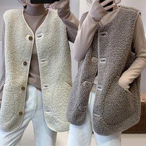 뽀글이 후리스 조끼 여성 플리스 베스트 겨울 민소매 코트 빅사이즈