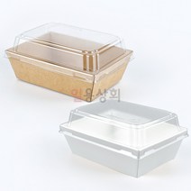 [ILYONG] 종이용기 DRP 8호 직사각 800개 샌드위치용기 종이트레이 색상선택, 백색, 용기 단품