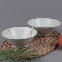 오메가키친 안개꽃 멜라민 면기 시리즈 예쁜그릇 한식 업소용 식기 연마블 (라면기 우동그릇) OMG, 52)안개꽃 우동기(6559)