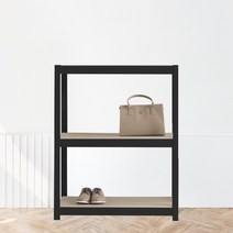 베란다선반 팬트리장 철제수납장 3단 400 x 300 x 750, 블랙