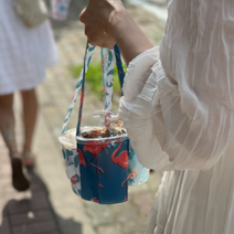 패브릭 컵홀더 텀블러 파우치 커피 음료 테이크 아웃용 캐리어 백