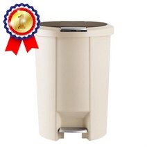 대용량 투버튼 폐달 휴지통 분리수거함 30L 45L 50L 공장 사무실 업소용 큰 쓰레기통, 리스토 휴지통_(반원 50L 브라운 1p)