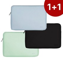 노트북 아이패드 방수 파우치 1+1 (11인치 13인치 15인치 17인치), 충전기파우치 1개, 블랙, 1개