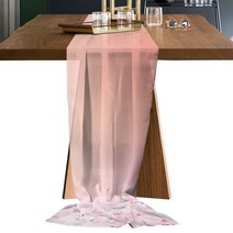 테이블보봄벚꽃 태양 강 레트로 쉬어 쉬폰 테이블 러너 국가 웨딩 파티 Tulle Voile 천으로 홈 인테리어, 01 48x140cm, 06 HZF03860