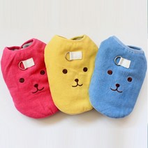 펫보스 강아지옷 골덴 기모 조끼, 옐로우