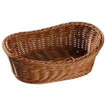 달빛마켓 내츄럴 타원형 납작 빵 과일 베이커리 소품 진열 라탄바구니 바스켓, S, 1개