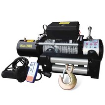 차량용 로프 인양기 오프로드 윈치 크레인 견인 구조, 12v3000lb와이어컨트롤+리모컨