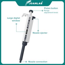 JOANLAB 공식 매장 실험실 피펫 플라스틱 단일 채널 디지털 조정 가능한 마이크로 장비 (피펫 팁 포함), 0.1-2.5ul, 0.1-2.5ul