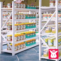 철제선반 경량랙 무볼트 조립식앵글 철재 베란다 다용도실 공장창고 메탈선반 - 부품조합, 판넬2M용-화이트