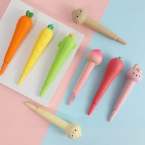 갓샵 스퀴시 볼펜 6종 동물 과일 캐릭터 토끼 만두 선인장, One Size