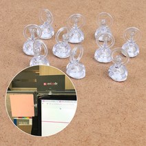 VEDANA_ 쇼클립 메모꽂이 키보드 좁은공간 모니터 홀더 t자형 부착형 메모 전표 미니 퀸 10P 명함 이름표 네임텍 가격표 종이 네임택 투명 클립 1583015p