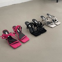 헤라슈HS2538 스퀘어토 스웨이드 심플 스트랩 썸머 힐 샌들 7cm