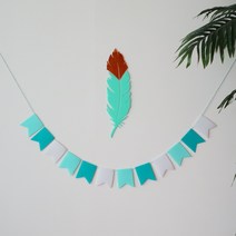 [오드바니] 컬러 펠트 가랜드, 2.블루스카이(블루+스카이+화이트)