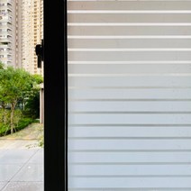 썬텐지 창문 시트지 유리 필름지 스티커 매트 스트라이프 창 필름 스테인드 글라스 장식, 60x200cm