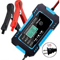 전체 자동 배터리 충전기 12V 6A 여러 보호 지능형 펄스 복구 LCD 디스플레이, 02 Blue