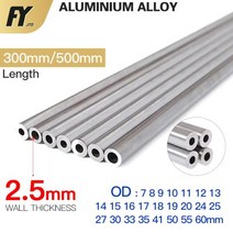 알루미늄 아연 사각 파이프 FUYI 25mm 두께 760mm OD 스트레이트 300mm 500mm 긴 원형 6063 합금 튜브, OD 29 x ID 24mm+500mm, OD 29 x ID 24mm+500mm