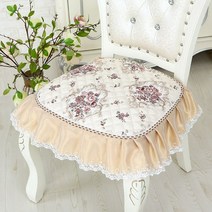 화장대 의자 커버 스툴 미니 레이스 유럽 북유럽 자수 꽃무늬 꽃 43x45cm 식탁 프린트 플라워 무늬, 부비안멜리 란세