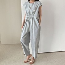 어반프랑 여성용 로보 민소매 바스락 미니멀 면 점프수트