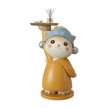 대형 고양이 트레이 인테리어 소품 정리 거실 소파, (조명) (높이 58cm)