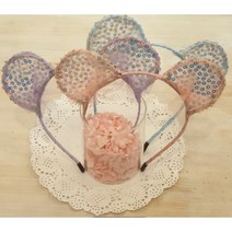 스팽글미키헤어밴드 스팽글미키 리본샤머리띠 유아 아동 여아 미키머리띠