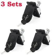 1/2/3/4PCS 블랙 알루미늄 압축 플러시 마운트 푸시 잠금 래치 키 해양 보트 RV 요트 도구 상자 캠핑카 트레일러, [01] 1 Set