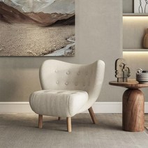 1인소파 싱글 북유럽 디자인 거실 소파 원목 다리 양털 흰색 침실 발코니, White+한 좌석