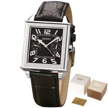 스위스시계 남성시계 손목시계 가죽 메탈 깔끔한 고급스러운 브랜드 럭셔리 BERNY Citizen-6P25 남성용 쿼츠 시계 골든 탱크 스퀘어 손목 빈티지 데이 날짜 3ATM 방수