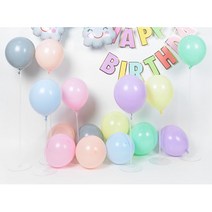 100개 유치원 파티장식 혼합 파스텔 풍선 여친생일 브라이덜샤워 이벤트