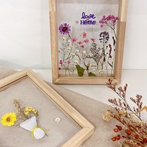 td토단 취미키트 원목 압화 아크릴 액자 만들기-1인용 압화줄기꽃, 퍼플 앤 화이트계열